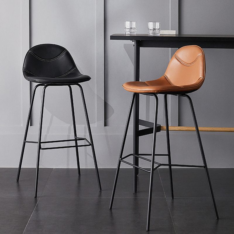 Modern Style Bar-stool Bucket Seat Counter Bar Stool with Metal Legs for Home