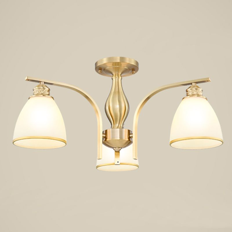 Accesorio montado en el techo de cristal mate del ópalo de la iluminación semi empotrada moderna de la sala de estar