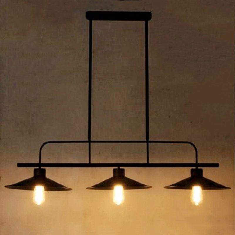 Industrial Vintage Symmetrical Island Pendant Light Wrought Iron Ceiling Light for Commercial Place