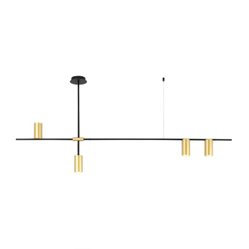 Ideas de iluminación de isla de cilindro de estilo contemporáneo luces colgantes de isla metálica