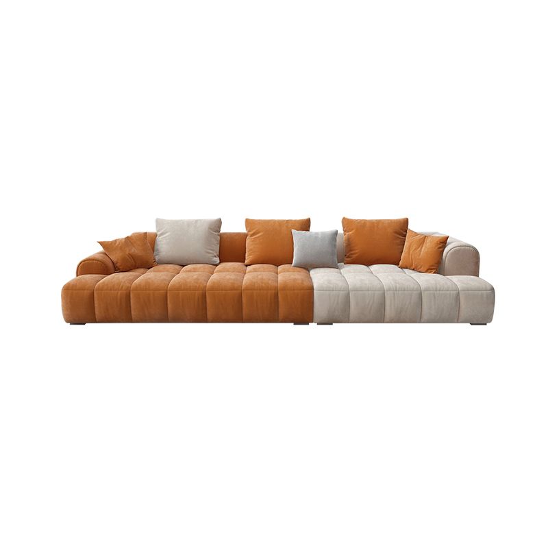 Modern Style Sofa Suede Material Embedded Armrest Cushion Back Sofa Bed