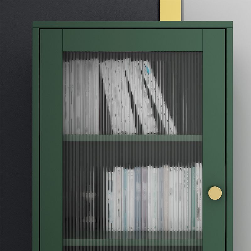Modern Wooden Accent Cabinet with 2 Drawers and Glass Door Cabinet
