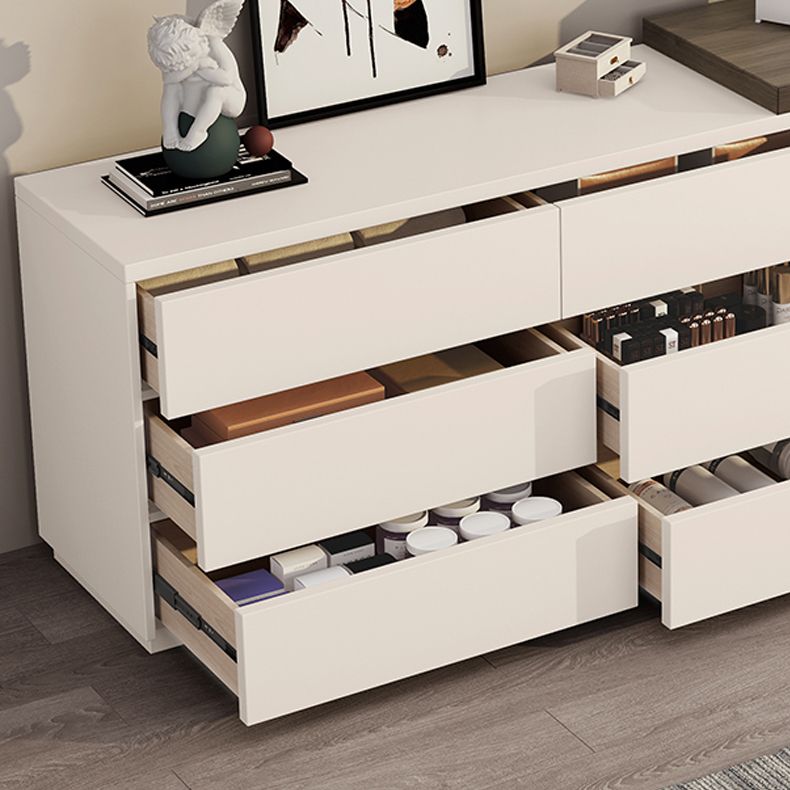 Bedroom Simple Make-up Vanity and Stool in White with Drawers