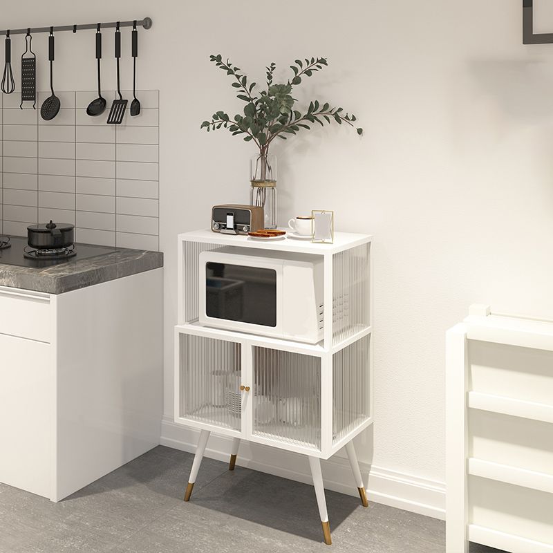 Contemporary Curio Cabinet Metal Glass Doors Display Stand for Dining Room
