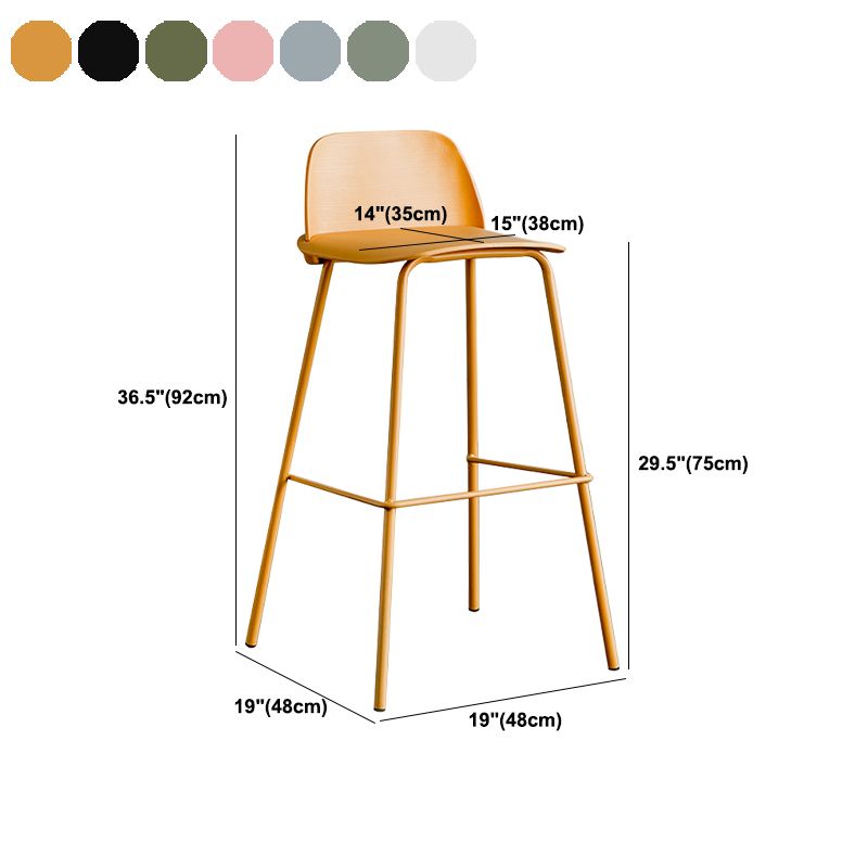 Low Back Counter Stools Modern Footrest Plastic Indoor Bar & Counter Stool