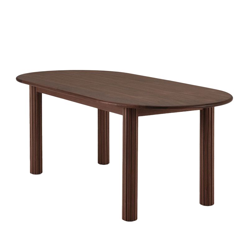Modern Style Dining Oval Table Dining Wooden Table for Restaurant with Wood Legs