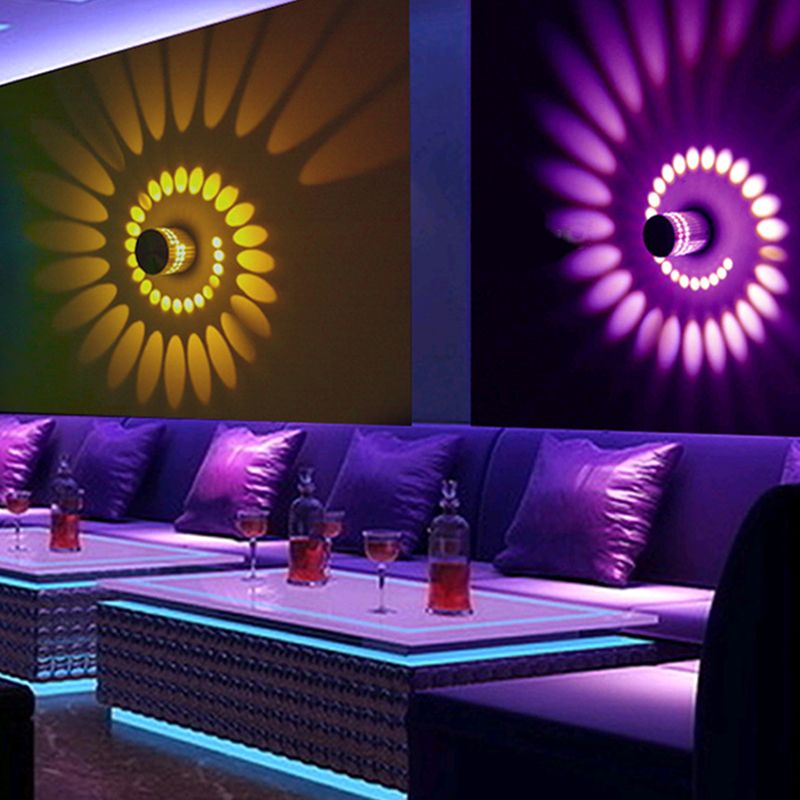 Contemporary Style RGB Light Wall Sconce Light with Acrylic Shade for Bedroom