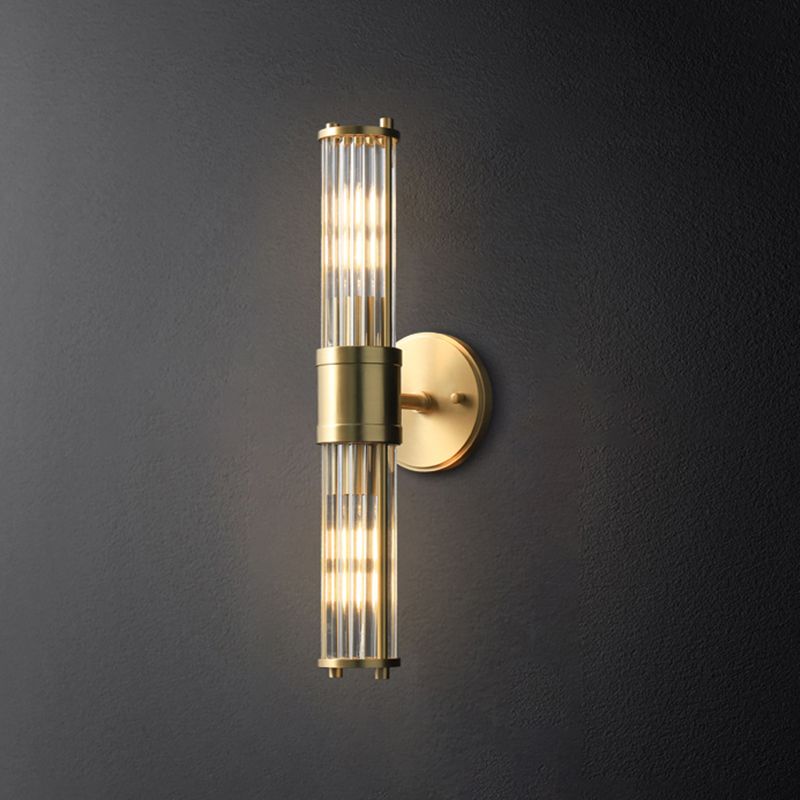 Glass Cylinder Wall Sconces Modern Style Multi Lights Wall Mounted Lamps