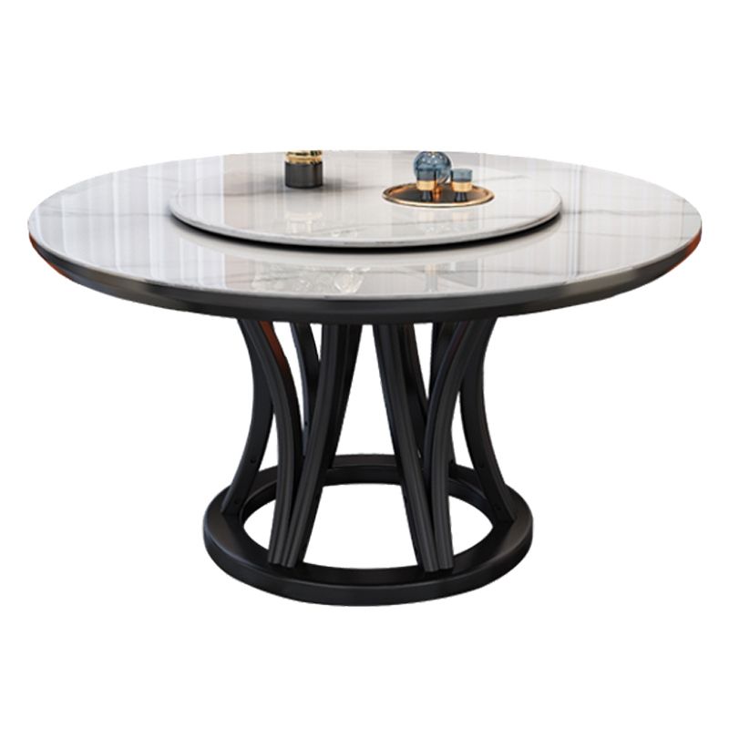 Simplicidad Mesa de comedor Base de madera de ceniza Mesa redonda de una sola base para el hogar