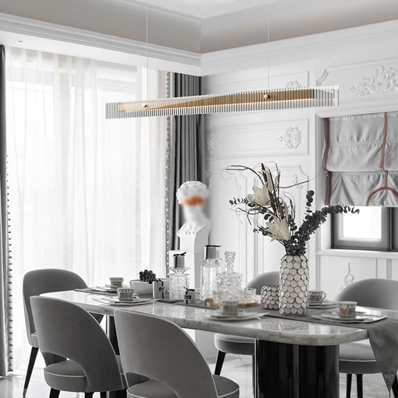 Modern Black/Golden Kitchen Island Lighting Linear LED Island Pendant Lighting