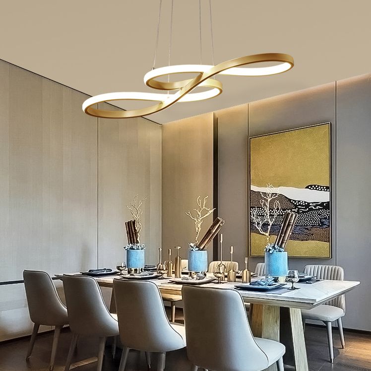 Musical Note Island Chandelier Lights Simplicity Acrylic Chandelier Lighting Fixtures for Living Room