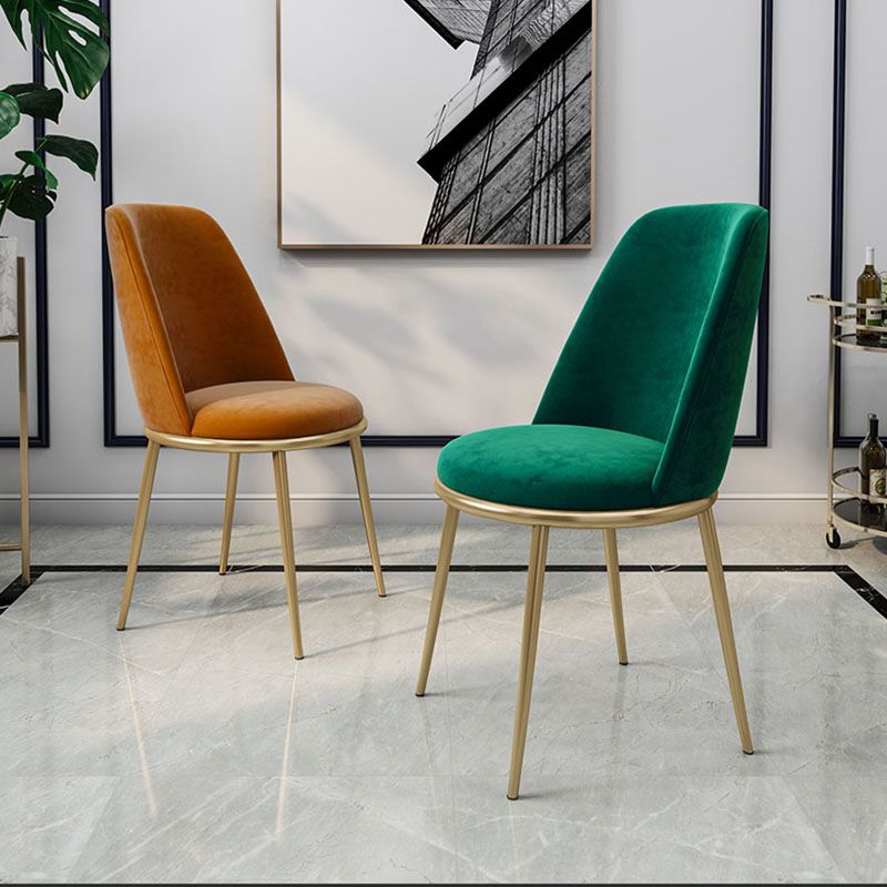 Sillas de comedor sin brazos con respaldo sólido de diseño escandinavo, silla lateral tapizada