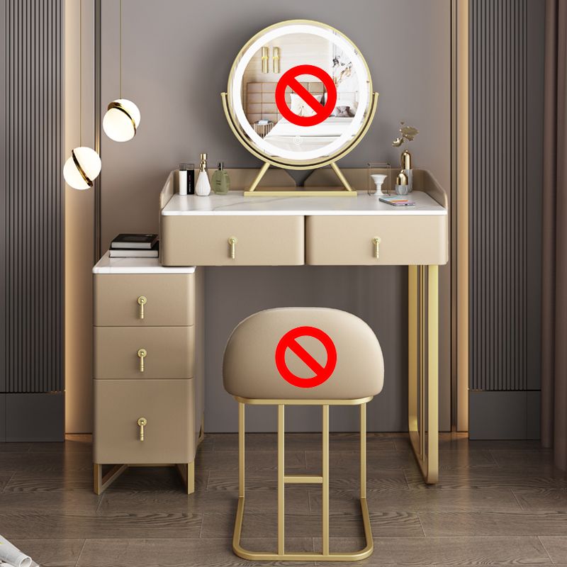 Contemporary Make-up Vanity Solid Wood 4 Drawer Vanity Dressing Table
