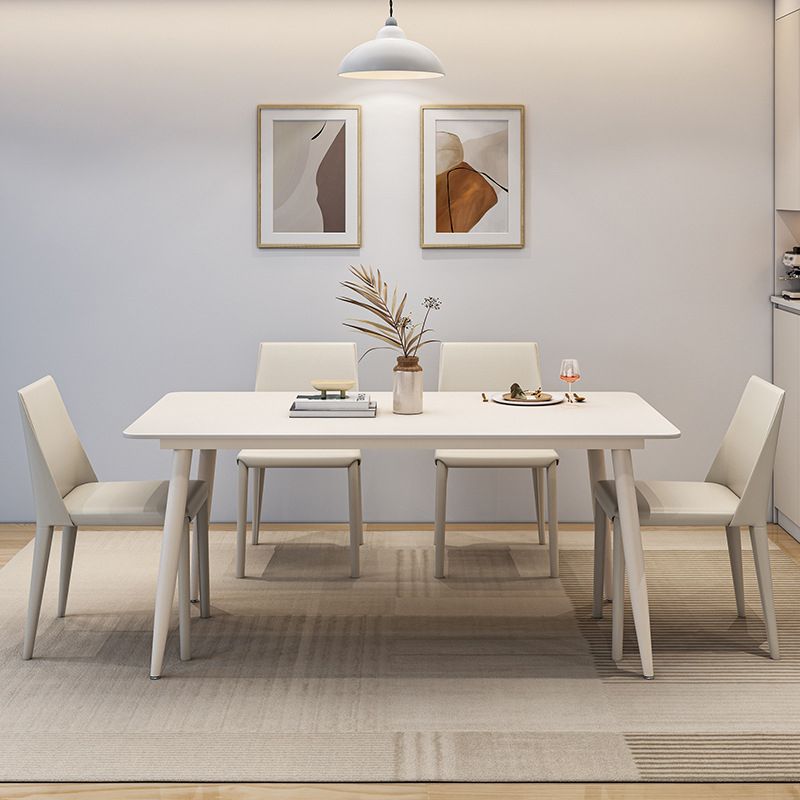 White Dining Room Table Sintered Stone Dining Table for Kitchen
