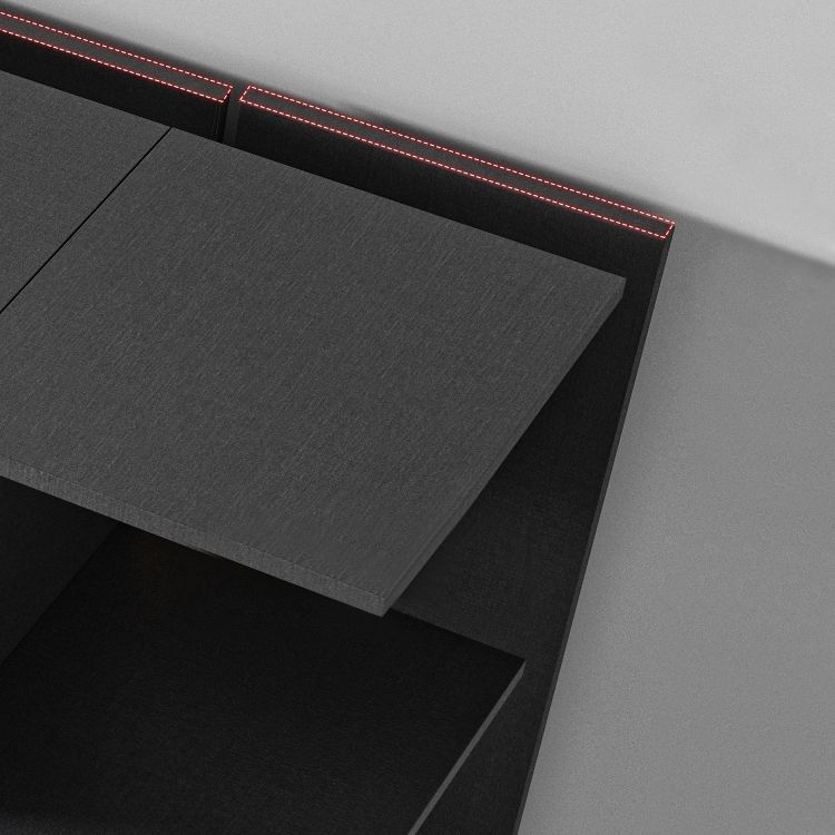 Black Storage Cabinet with Garment Rod Modern Manufactured Wood Cabinet for Bedroom