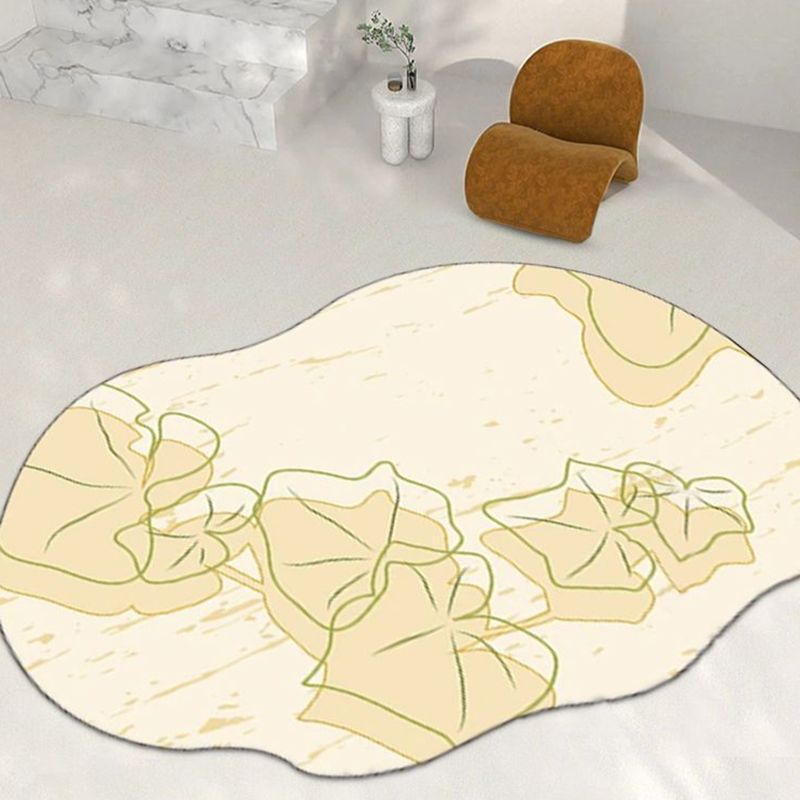 Green Living Room Indoor Rug Casual Abstract Rug Polyester Anti-Split Area Carpet