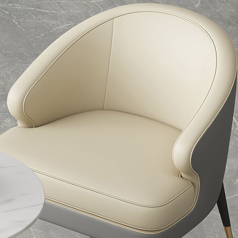 23.62" Wide Arm Chair Faux Leather Recessed Arms Accent Chair