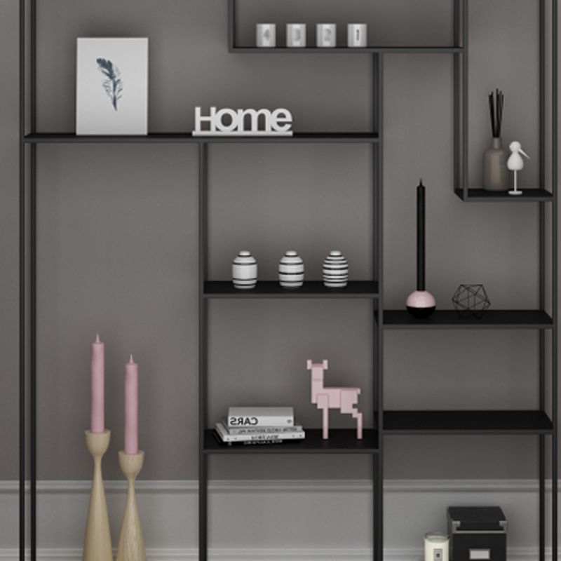 Modern Style Open Shelf Bookcase with Metal Rectangular Shelve