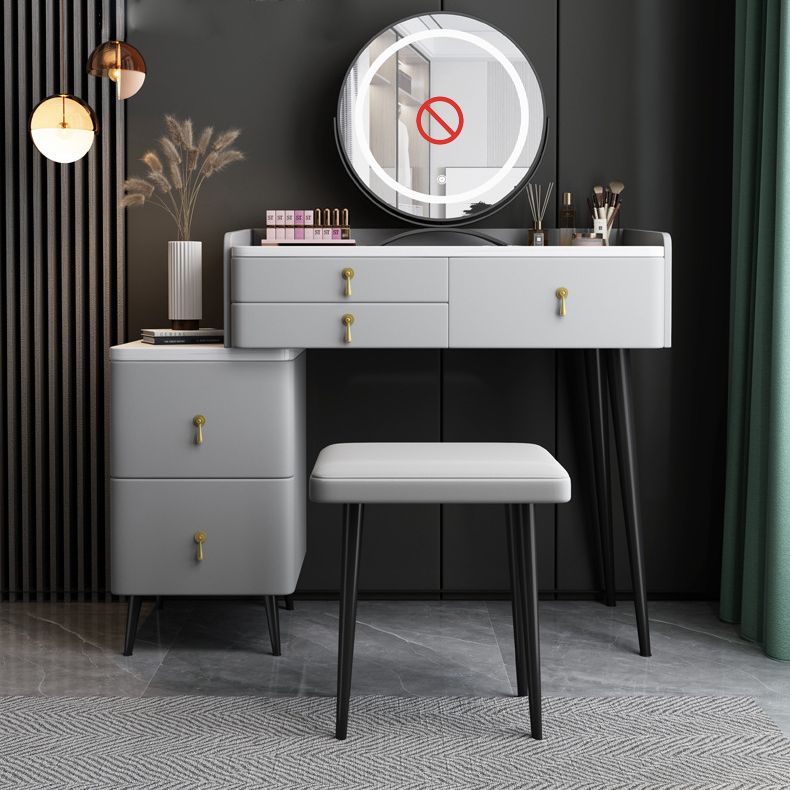 Bedroom Make-up Vanity 31.1" High Modern Dressing Table in Gray