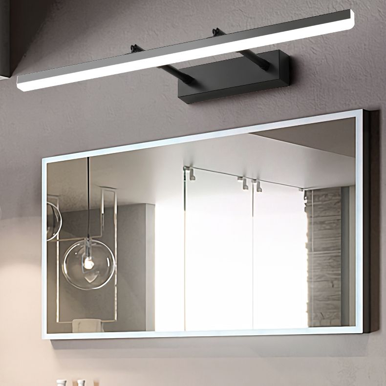 Modern Minimalist Style Linear Wall Mounted Vanity Lights Metal 1 Light Vanity Lighting Ideas for Bathroom