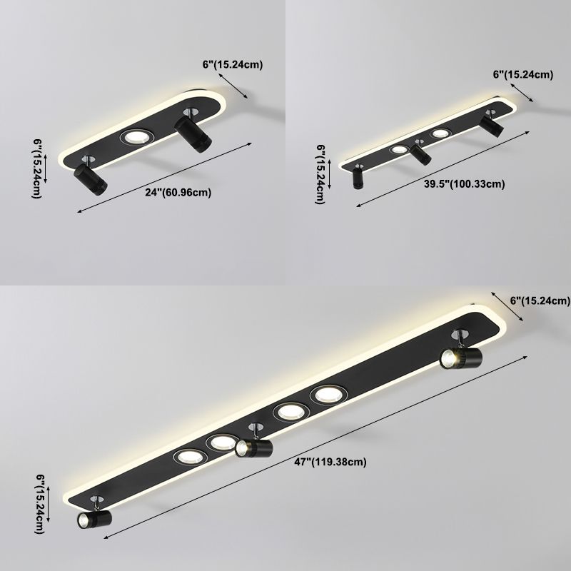 Plafonnier LED sur Rail en forme d'ellipse, montage encastré en fer, Style moderne et Simple, pour allée de salon