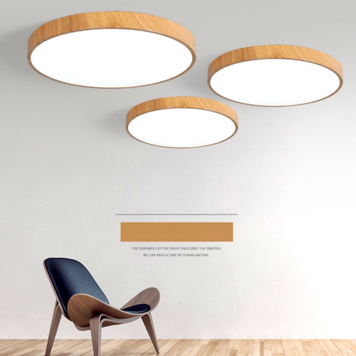 Lámpara empotrada de madera circular moderna con montaje empotrado