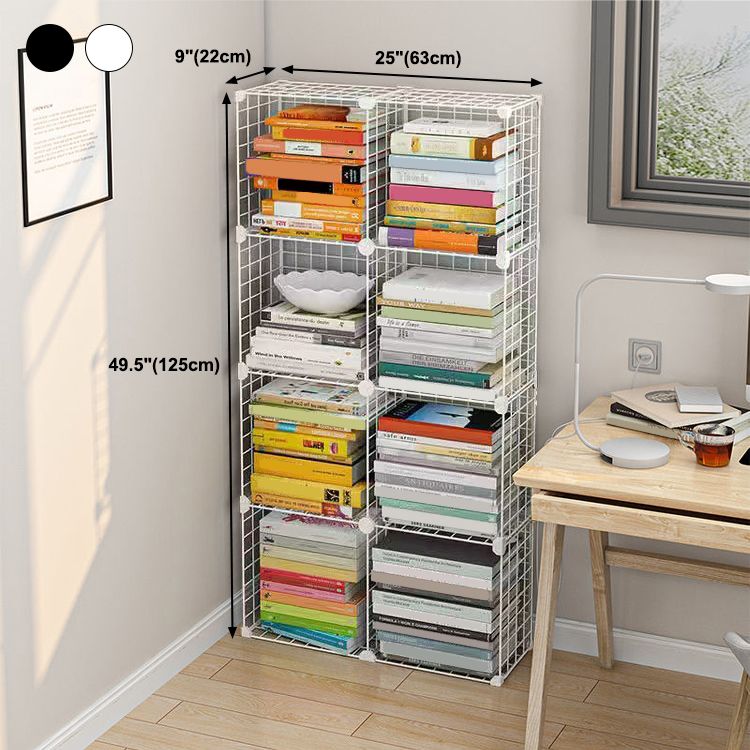 Contemporary Geometric Book Shelf 8.66" Wide Metal Shelf Bookcase