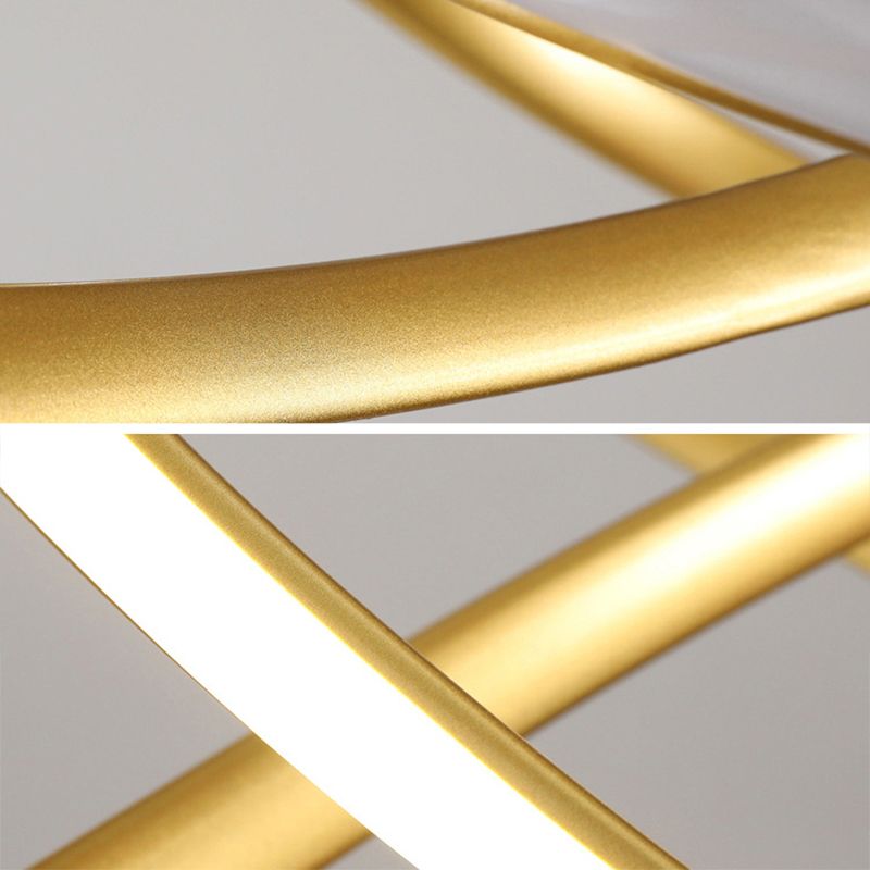 Luz de colgante lineal LED de aluminio en una lámpara de araña de hierro forjado de estilo minimalista moderno con sombra acrílica