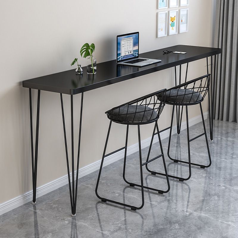 Tripod Base Bar Table Modern Style Wood Top Bar Table for Kitchen