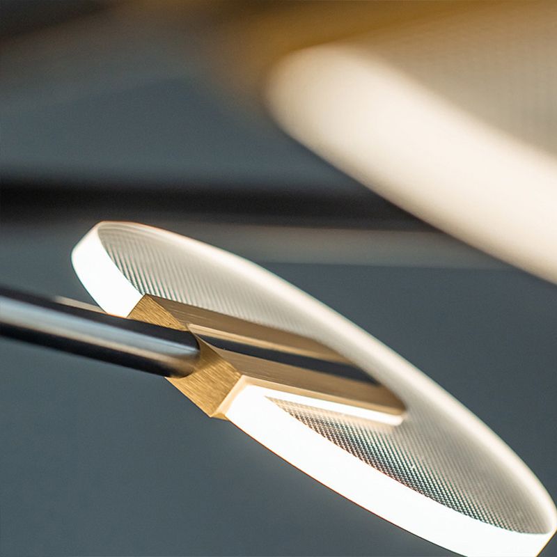 Black and Gold Sputnik Chandelier Postmodern LED Acrylic Suspension Light for Living Room