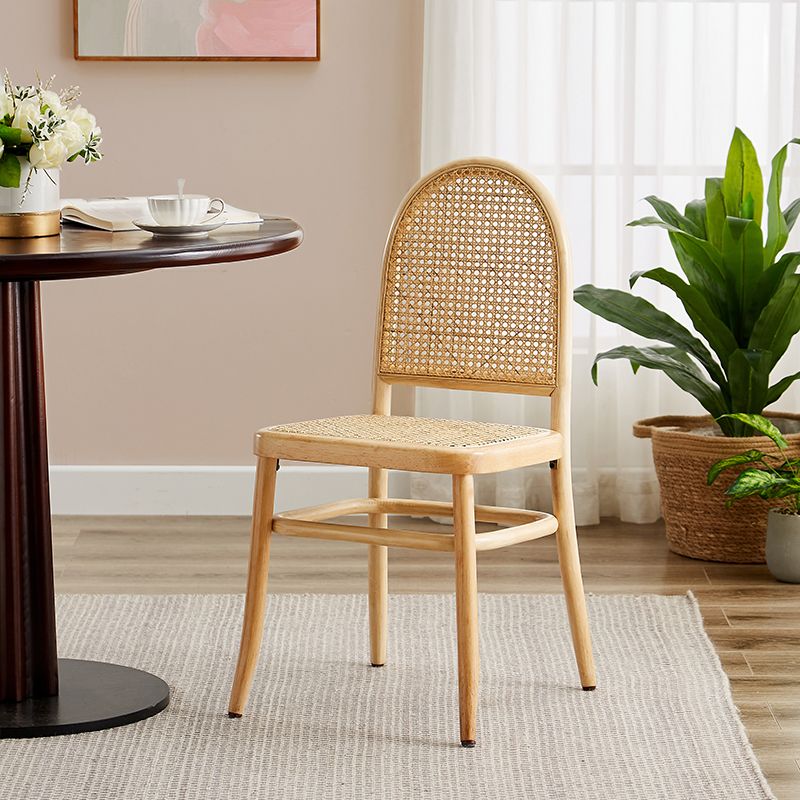 Silla sin brazos de comedor de madera tradicional, silla lateral de comedor con respaldo abierto para uso en restaurantes