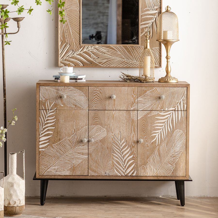 Modern Standard Storage Cabinet Solid Wood Cabinet with Drawer