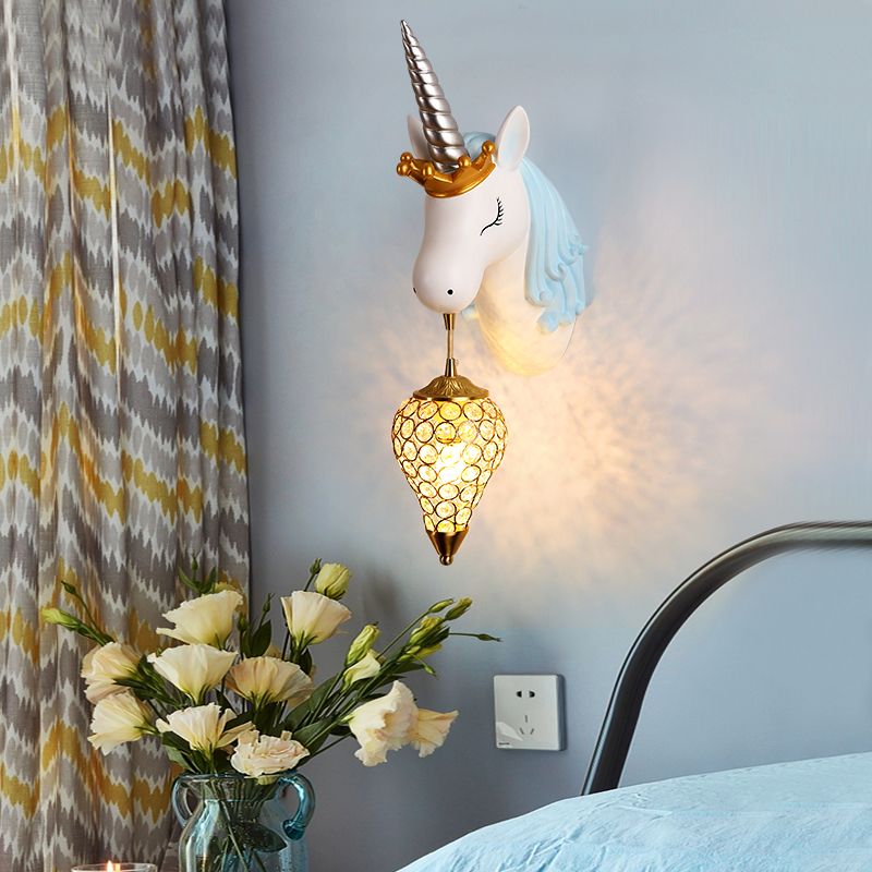 Metal Geometric Shade Wall Lighting Kid Style 1 Light Wall Mounted Light Fixture