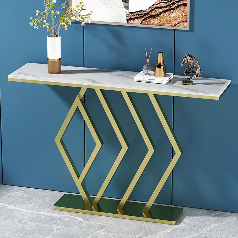 31.5-inch Tall Hall Console Table Glam Stone Accent Table with 1 Shelf