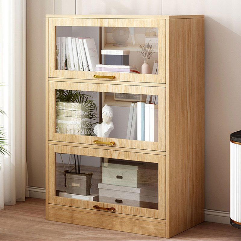 Modern Engineered Wood Shelf Bookcase Floor Closed Back Home Book Shelf with Doors