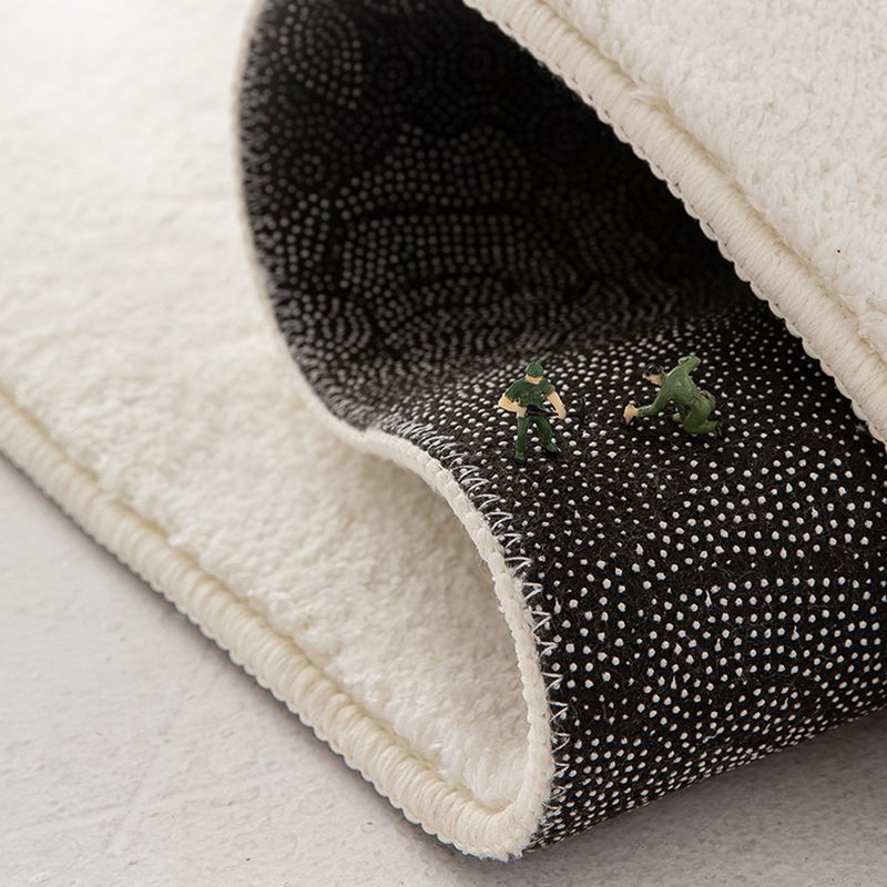 Weißer moderner Teppich Polyester Halbkreis Teppich Färbung widerstandsfähiger Teppich für Wohnkultur