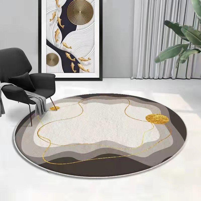 Brauner moderner Teppich Polyester Farbe Stück Teppich waschbarer Innenteppich für Wohnzimmer