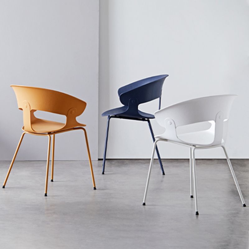 Modern Open Back Side Chair Plastic Indoor Arm Chair for Dining Room
