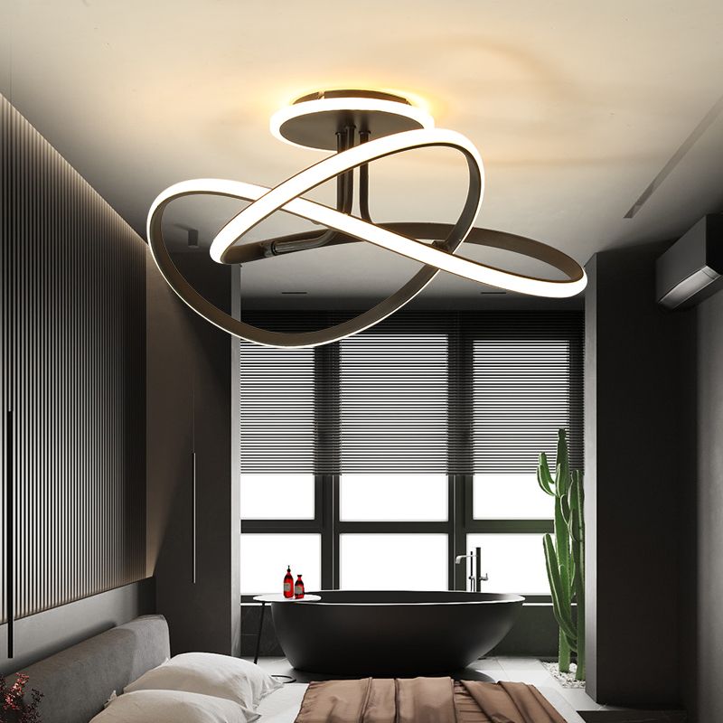 Nordic Metal Ceiling Light Linear LED Flush Mount Light for Living Room