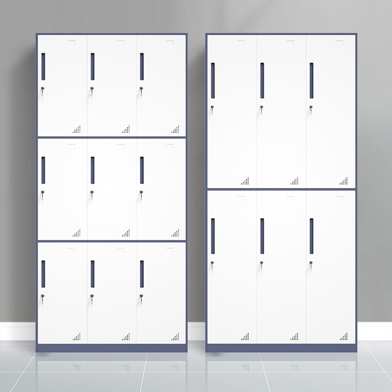 Modern Steel Wardrobe Cabinet White and Grey Wardrobe Armoire
