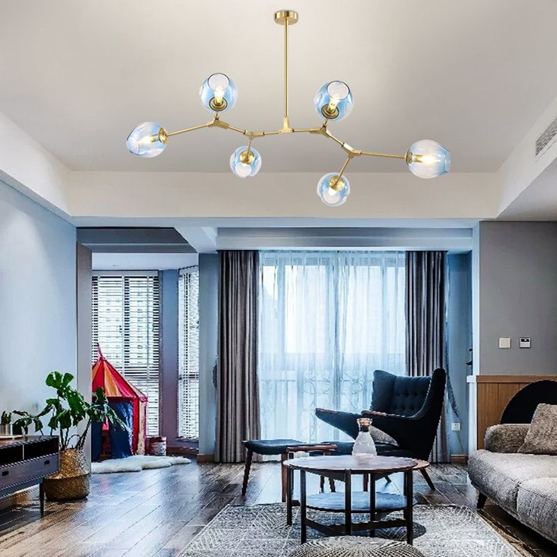 Nordic Modern Chandelier Light Dining Room Glass Shade Hanging Light Fixture