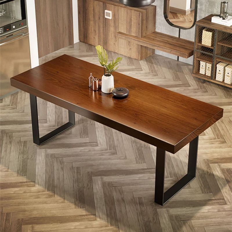 Industrial 1/4/5/7 Pieces Furniture Solid Wood Rectangle Dining Room Set in Brown