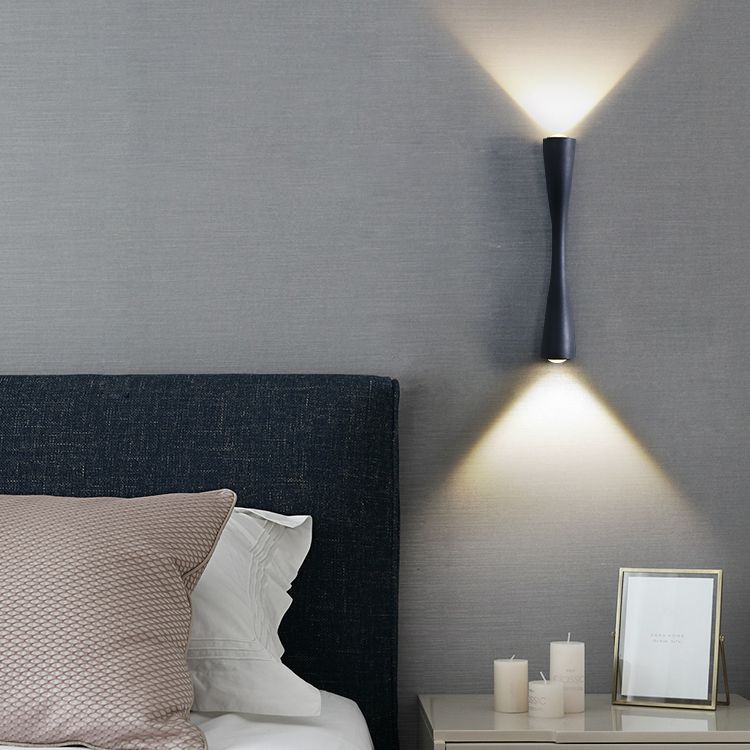 Moderni tubi in stile minimalista lampada montata a parete 2 luci illuminazione montata a parete con tonalità in alluminio