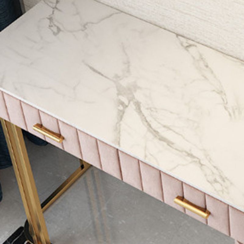 15.74" Wide Vanity Set with 5 Storage Drawers Marble Make-up Vanity