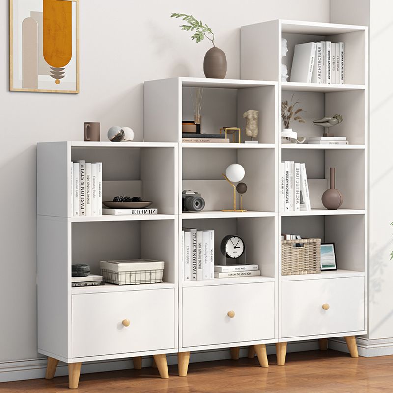 Contemporary Standard Book Shelf Engineered Wood Open Bookcase