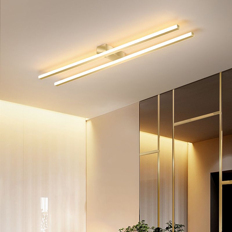 Lignes parallèles LED encastré simplicité acrylique Ultra-mince couloir éclairage monté au plafond