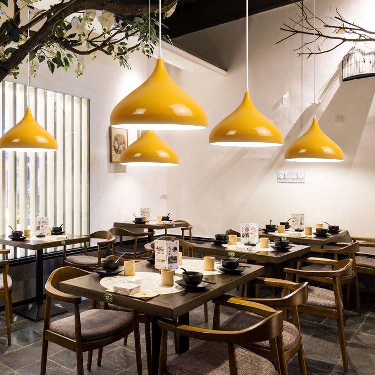 1 Light Onion Pendant Lighting Retro Industrial Style Metal Pendant Ceiling Lights for Restaurant