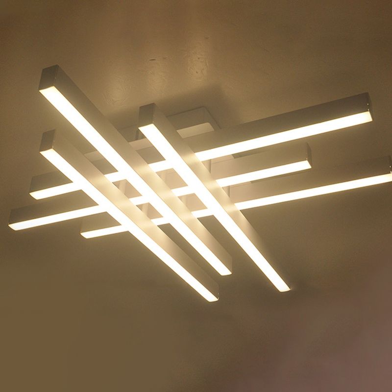 6-Lights Industrial Style Open Bulb Ceiling Light Metal Lamp Arm Lighting Fixture for Bedroom Dining Room