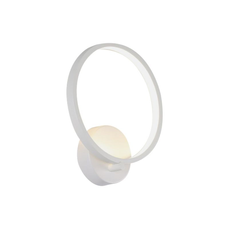White Circle LED Sconce Light Fixture Minimalist Acrylic Wall Mount Lighting in Warm/White Light for Corridor, 8"/10" W