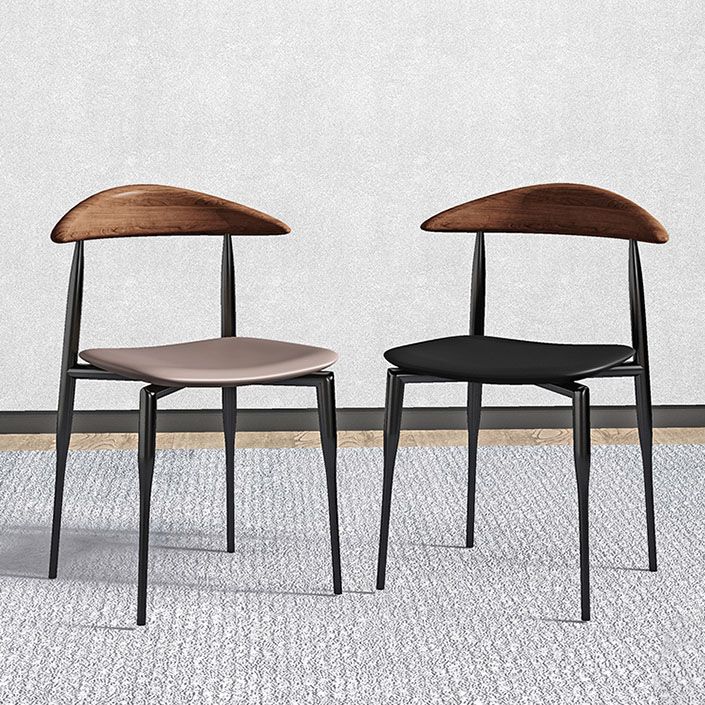 Metal Dining Chairs Contemporary Open Back Dining Side Upholstered Furniture